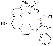 1-[1-[2-hydroxy-2-[4-hydroxy-3-(sulfamoylamino)phenyl]ethyl]-4-piperid yl]-2-oxo-3H-benzoimidazole hydrochloride,74406-03-4,结构式