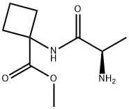 Cyclobutanecarboxylic acid, 1-[(2-amino-1-oxopropyl)amino]-, methyl ester, (R)- (9CI) Struktur