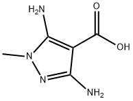 3,5-二氨基-1-甲基-1H-吡唑-4-羧酸, 74440-37-2, 结构式