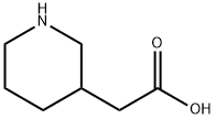 2-(ピペリジン-3-イル)酢酸 化学構造式