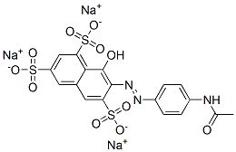 7-[[4-(アセチルアミノ)フェニル]アゾ]-8-ヒドロキシ-1,3,6-ナフタレントリスルホン酸三ナトリウム 化学構造式