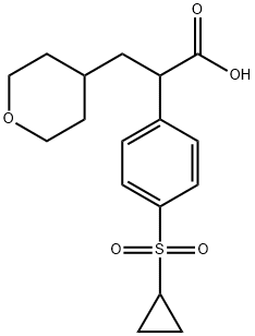 2-(4-(环丙基磺酰基)苯基)-3-(四氢-2H-吡喃-4-基)丙酸 结构式