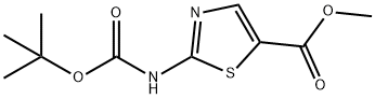 2-((叔丁氧基羰基)氨基)噻唑-5-羧酸甲酯, 745078-03-9, 结构式