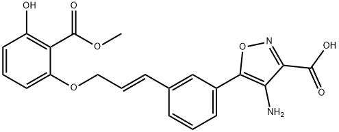 3-Isoxazolecarboxylic acid, 4-aMino-5-[3-[(1E)-3-[3-hydroxy-2-(Methoxycarbonyl)phenoxy]-1-propen-1-yl]phenyl]- Structure