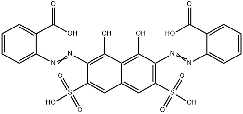 2,2'-[(1,8-dihydroxy-3,6-disulfo-2,7-naphthalenediyl)bis(azo)]bis-Benzoic acid Structure