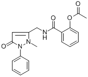 2-[(4-Isopropyl-2-methyl-5-oxo-1-phenyl-3-pyrazolin-3-yl)methylcarbamoyl]phenylacetate Struktur