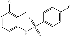 4-氯-N-(3-氯-2-甲基苯基)苯磺酰胺 结构式