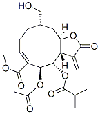 (3aS,4S,5S,6E,10S,11aR)-5-Acetoxy-2,3,3a,4,5,8,9,10,11,11a-decahydro-10-hydroxymethyl-3-methylene-4-(2-methyl-1-oxopropoxy)-2-oxocyclodeca[b]furan-6-carboxylic acid methyl ester Structure