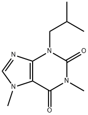 1,7-二甲基-3-异丁基黄嘌呤, 7464-84-8, 结构式