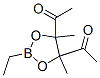 1,1'-(2-エチル-4,5-ジメチル-1,3,2-ジオキサボロラン-4,5-ジイル)ビスエタノン 化学構造式