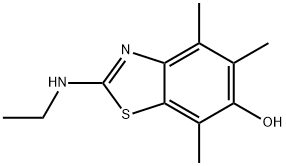 6-Benzothiazolol,  2-(ethylamino)-4,5,7-trimethyl- Structure