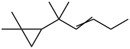 2-(1,1-Dimethyl-2-pentenyl)-1,1-dimethylcyclopropane,74663-76-6,结构式