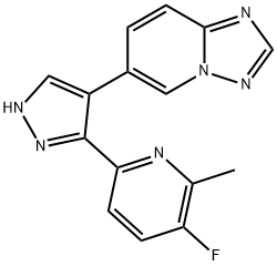 6-(5-(5-氟-6-甲基吡啶-2-基)-1H-吡唑-4-基)-[1,2,4]三唑并[1,5-A]吡啶, 746667-44-7, 结构式