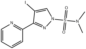4-碘-N,N-二甲基-3-(吡啶-2-基)-1H-吡唑-1-磺酰胺 结构式