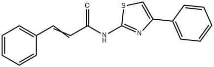 (2E)-3-Phenyl-N-(4-phenyl-1,3-thiazol-2-yl)-2-propenamide 化学構造式