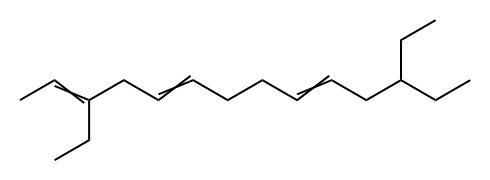 3,12-Diethyl-2,5,9-tetradecatriene 结构式