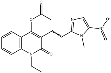 74693-60-0 4-(Acetyloxy)-1-ethyl-3-(2-(1-methyl-5-nitro-1H-imidazol-2-yl)ethenyl) -2(1H)-quinolinone