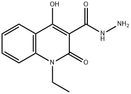 1-乙基-2-羟基-4-氧喹啉-3-碳酰肼, 74693-62-2, 结构式