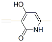 2(1H)-Pyridinone, 3-ethynyl-4-hydroxy-6-methyl- (9CI) Struktur