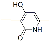 2(1H)-Pyridinone, 3-ethynyl-4-hydroxy-6-methyl- (9CI) Structure