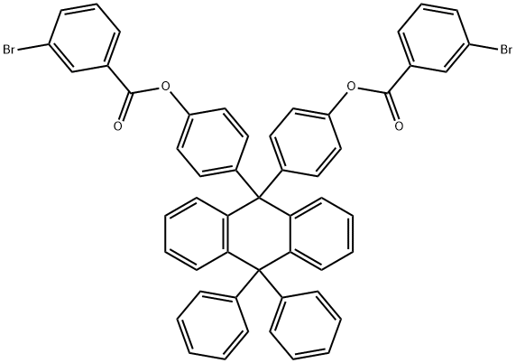 [4-[9-[4-(3-bromobenzoyl)oxyphenyl]-10,10-diphenyl-anthracen-9-yl]phenyl] 3-bromobenzoate,7470-29-3,结构式