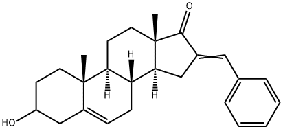 3-ヒドロキシ-16-(フェニルメチレン)アンドロスタ-5-エン-17-オン 化学構造式