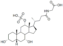 N-[(3a,5b,7a,12a)-3,7-dihydroxy-24-oxo-12-(sulfooxy)cholan-24-yl]-glycine 结构式
