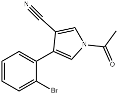1-ACETYL-4-(2-BROMOPHENYL)-1H-PYRROLE-3-CARBONITRILE Structure