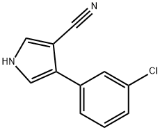 4-(3-CHLOROPHENYL)-1H-PYRROLE-3-CARBONITRILE,74738-16-2,结构式