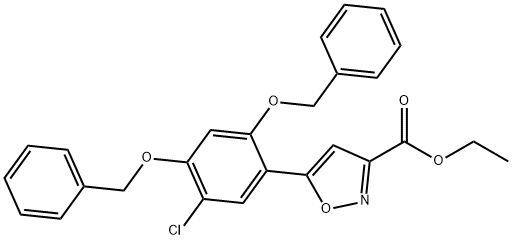 5-(2,4-双(苄氧基)-5-氯苯基)异噁唑-3-羧酸乙酯 结构式