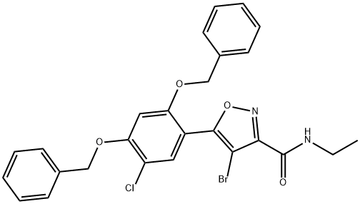 3-IsoxazolecarboxaMide, 4-broMo-5-[5-chloro-2,4-bis(phenylMethoxy)phenyl]-N-ethyl- 化学構造式