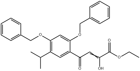 4-(2,4-双(苄氧基)-5-异丙基苯基)-2-羟基-4-氧代-2-丁酸乙酯 结构式