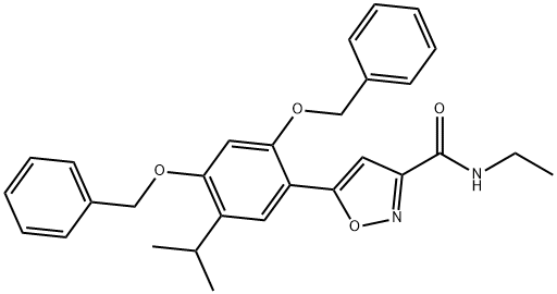 5-(2,4-双(苯甲氧基)-5-异丙基苯基)-N-乙基异噁唑-3-甲酰胺, 747414-21-7, 结构式