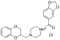 1-(1,3-benzodioxol-5-ylcarbonyl)-4-[(2,3-dihydro-1,4-benzodioxin-2-yl)methyl]piperazinium chloride Structure