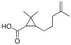 2,2-ジメチル-3-(4-メチル-4-ペンテニル)-1-シクロプロパンカルボン酸 化学構造式