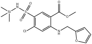 4-Chloro-2-[(2-furylmethyl)amino]-5-[[(trimethylsilyl)amino]sulfonyl]benzoic acid methyl ester,74793-84-3,结构式