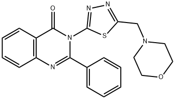4(3H)-Quinazolinone, 3-(5-(4-morpholinylmethyl)-1,3,4-thiadiazol-2-yl) -2-phenyl- 结构式