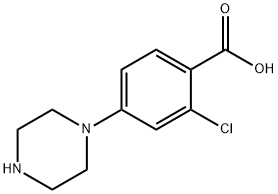 2-氯-4-(1-哌嗪基)苯甲酸, 74803-84-2, 结构式