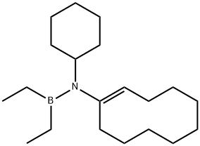 Diethyl[cyclohexyl(1-cyclodecen-1-yl)amino]borane 结构式