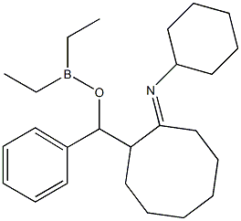 ジエチルボリン酸[2-(シクロヘキシルイミノ)シクロオクチル(フェニル)メチル] 化学構造式