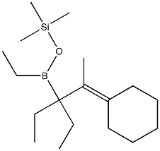 B-エチル-B-(2-シクロヘキシリデン-1,1-ジエチルプロピル)ボリン酸トリメチルシリル 化学構造式