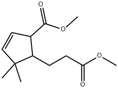 5-(Methoxycarbonyl)-2,2-dimethyl-3-cyclopentene-1-propanoic acid methyl ester,74810-51-8,结构式