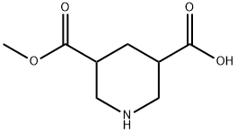 5-(メトキシカルボニル)ピペリジン-3-カルボン酸 化学構造式