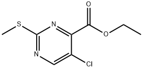 ETHYL 5-CHLORO-2-(METHYLTHIO)PYRIMIDINE-4-CARBOXYLATE Struktur