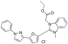 1-(2-ethoxy-2-oxoethyl)-3-methyl-2-[5-(1-phenyl-1H-pyrazol-3-yl)furan-2-yl]-1H-benzimidazolium chloride|