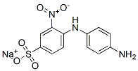 4-(p-アミノアニリノ)-3-ニトロベンゼンスルホン酸ナトリウム 化学構造式