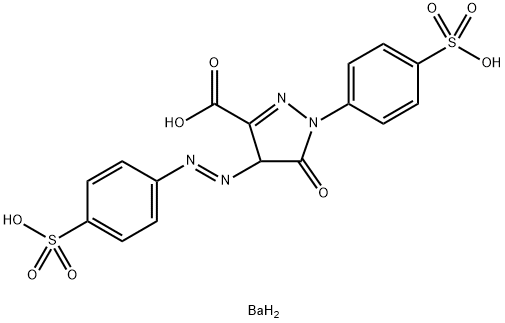 4,5-dihydro-5-oxo-1-(4-sulphophenyl)-4-[(4-sulphophenyl)azo]-1H-pyrazole-3-carboxylic acid, barium salt Struktur