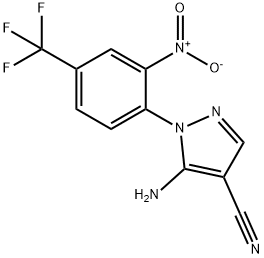 5-amino-1-[2-nitro-4-(trifluoromethyl)phenyl]-1H-pyrazole-4-carbonitrile 化学構造式