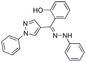 2-[(1-苯基-1H-吡唑-4-基)(2-苯肼-1-亚基)甲基]苯酚, 74990-94-6, 结构式