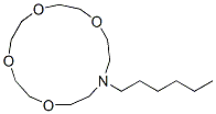 13-hexyl-1,4,7,10-tetraoxa-13-azacyclopentadecane Structure